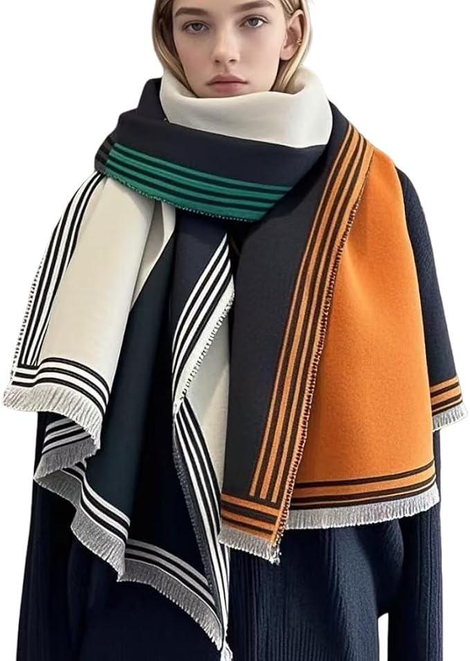 WaJuemy Winter Scarf for Women Dressy Evening Pashmina Shawl Wraps Open Front Poncho Blanket Fashion Travel Shawls Cape Wrap by WaJuemyFlagship