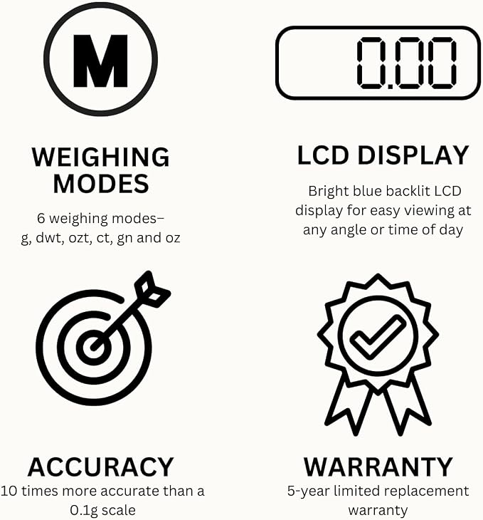 GemOro Platinum XP500 | Jewelers Pocket Scale | Countertop Portable Scale with Durable Precision | Digital Accurate Tool with Expert Professional Reading & Accuracy 500g x 0.01g Readability (Silver) - Image 3
