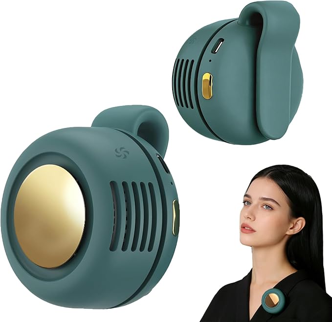 Portable Fan,2-in-1 Waist Clip On Bladeless, Ultra-Quiet Mini Personal Neck Fan 3 Speeds with 360°Adjustable Clip USB Rechargeable for Hiking,Office & Outdoor by Unknown
