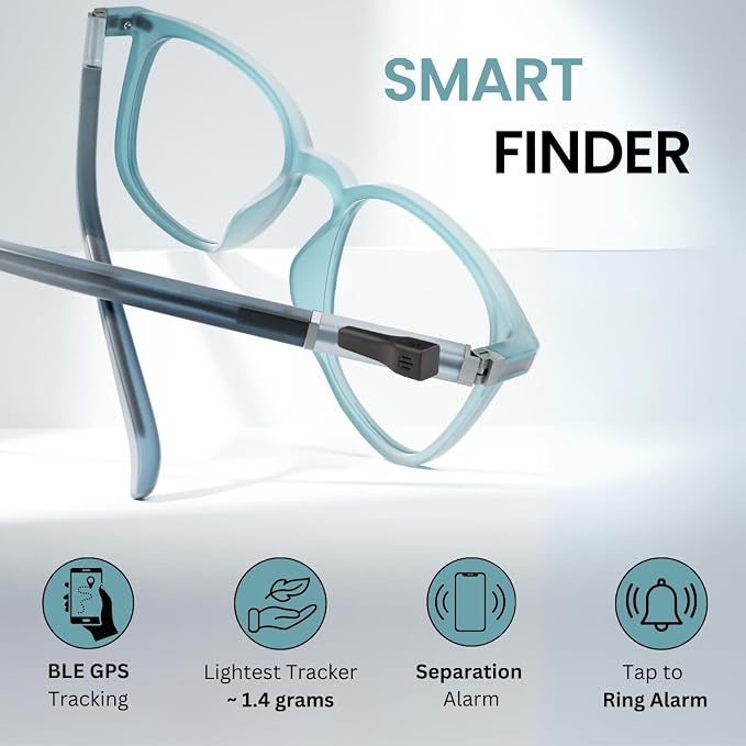 Glasses Tracker for Apple iOS| Apple Find My Alternate| Locate Spectacles, Find Eyewear, Never Lose Sunshades| Light Weight, Small Size, fit All Specs Size| Battery, Charger, Accessory Included - Image 2