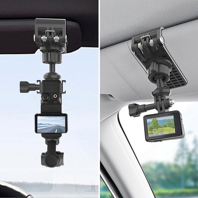 Pocket 3 Car Mount, 360° Adjustable Car Sun Visor Mount Compatible with Insta360 X5 X4 X3, GoPro Hero 13 12 11 10 9 8 7 6 5 Black, DJI Osmo Pocket 3 Action 5 pro/4/3, AKASO and More Action Cameras - Image 8