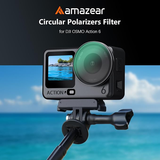 AMAZEAR Master CPL Filter for DJI OSMO Action 6 Accessories, Action6 Pro Circular Polarizing Lens to Reduce Glare & Enhance Colors, Professional HD Optical Glass Filter - Image 2