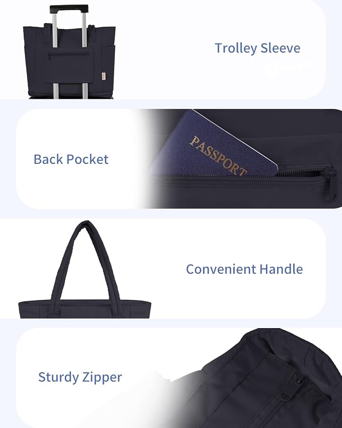 Wandering Nature Travel Tote Bag for Women with Expandable Bottom & Laundry Bag, Fits 40oz Tumbler for Carry-On Work Gym - Image 7