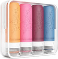 TSA Approved Silicone Travel Bottles Set, Leak-Proof Containers for Toiletries, Travel Size Essentials for Airplane & Vacation (Rose) by PanLuoNais