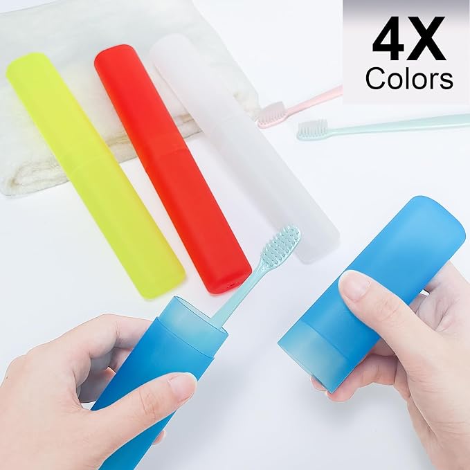 Mulbozy 4 Pack Portable Travel Toothbrush Case, Transparent Breathable Plastic Toothbrush Holder for Home, Travel, Business, Camping, School - Image 5