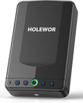 Car Gun Safe Small Portable Biometric Handgun Lock Box for Travel | 3 Ways Quick Access Fingerprint Compact Single Carrying Pistol Case for Vehicles Under Seat with Emergency USB C Power Supply by HOLEWOR