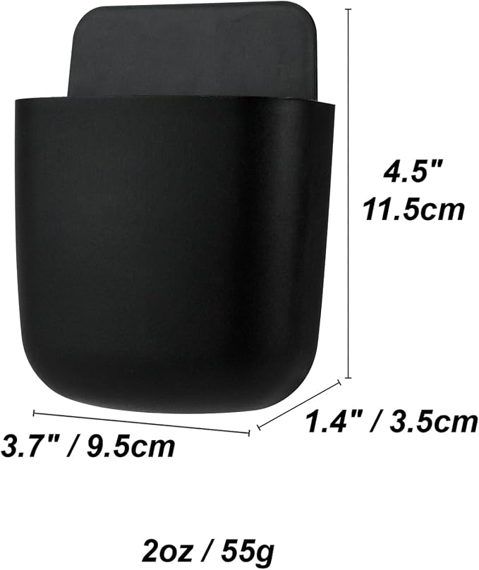 3 Pcs Remote Control Holder, Wall Mount Pen Holder Hole-Free Self Adhesive Phone Charging Organizer Pencil Storage Containers for Home Office School Supply Orgaizer ​(Black - Image 5