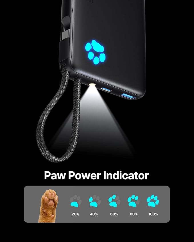 INIU 45W Fast Charging Tablet Portable Charger, Smaller 10000mAh Power Bank | Flight-Safe, Built-in USB C Cable, Flashlight, Battery Phone Pack for Tablet, iPad, iPhone 17 16, Samsung S26 etc - Image 6
