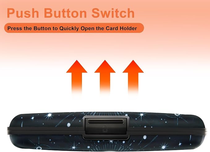Mayski Credit Card Holder for Women RFID Blocking Wallet, Sun Moon | Card Wallets for Women Small Mini Business Metal Accordion Aluminum Alloy Hard Case for Men - Image 6
