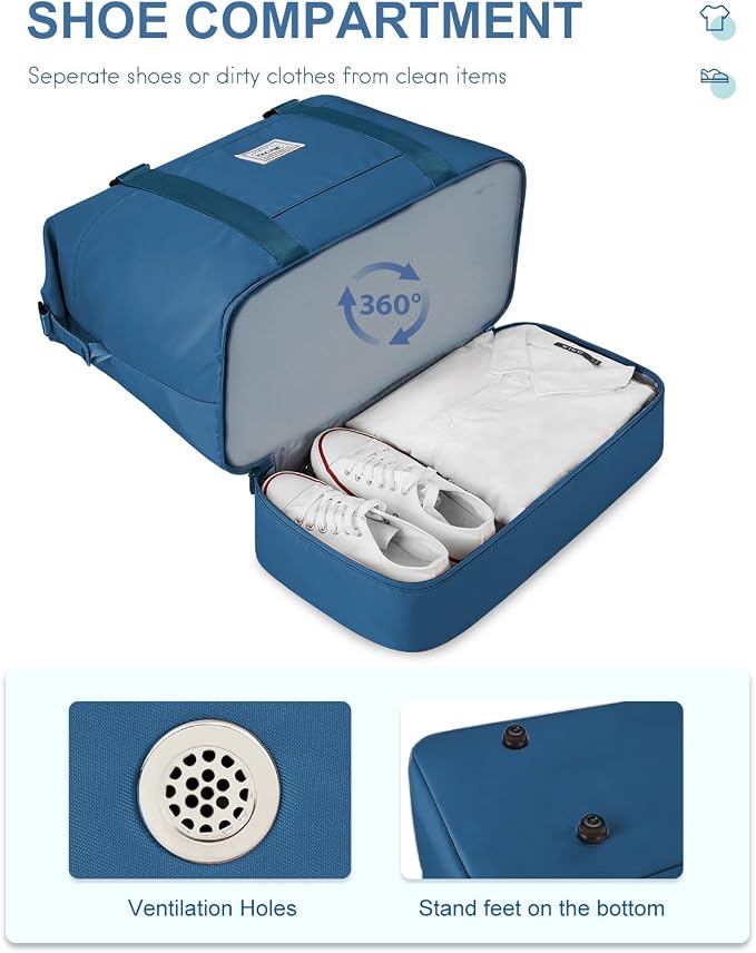 BAGAIL Travel Duffel Bag, Weekender Bags for Women, Overnight Gym Carry On Tote Bag with Wet Pocket, Hospital Mom Bag for Labor and Delivery - Extra Large, Peacock Blue - Image 4