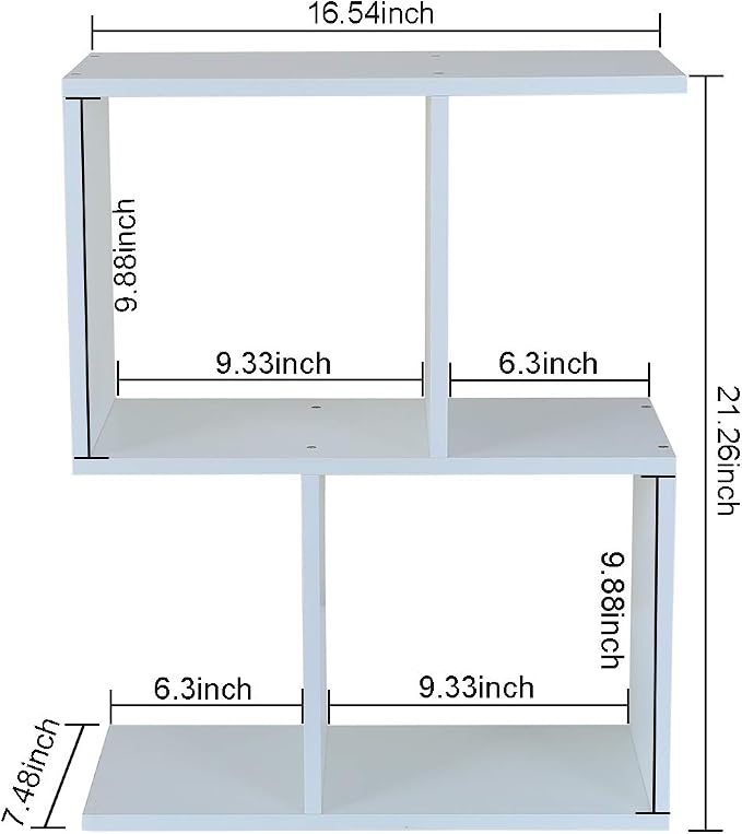 Desktop Shelf Freestanding Wooden Small Bookshelf Desk Supplies Organizers and Accessories Storage Display Rack Office Dorm Decor for Women, White - Image 3