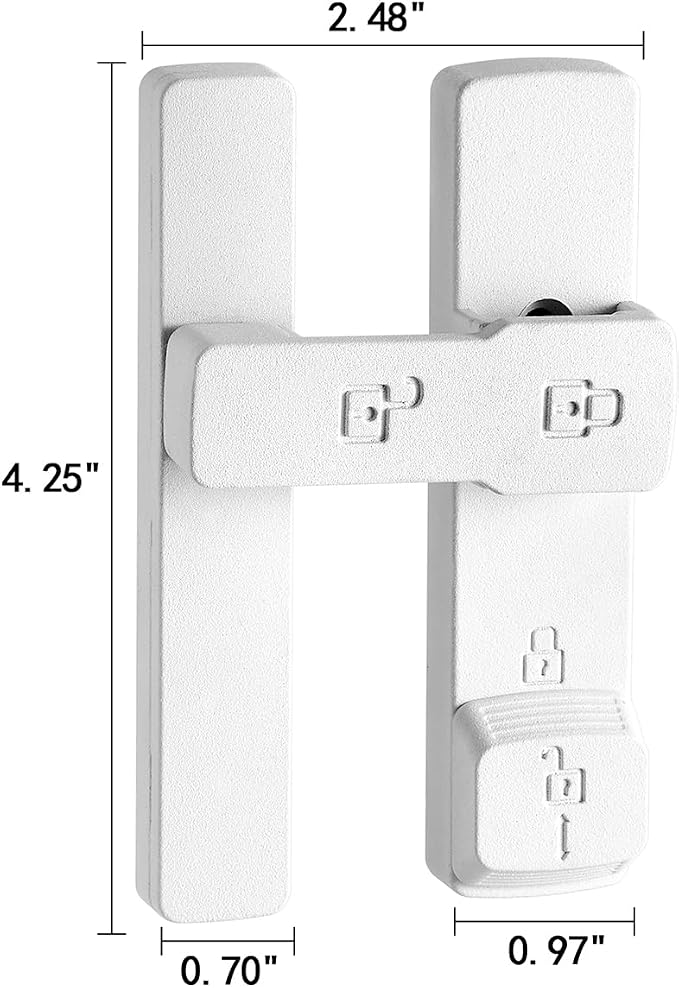 2 Packs Matte White 180 Degree Barn Door Lock,Flip Gate Latches Hardware | Zinc Alloy Door Lock,Sliding Door Latches,for bedroom,drawer,pet enclosures,cabinet,garage,window - Image 2