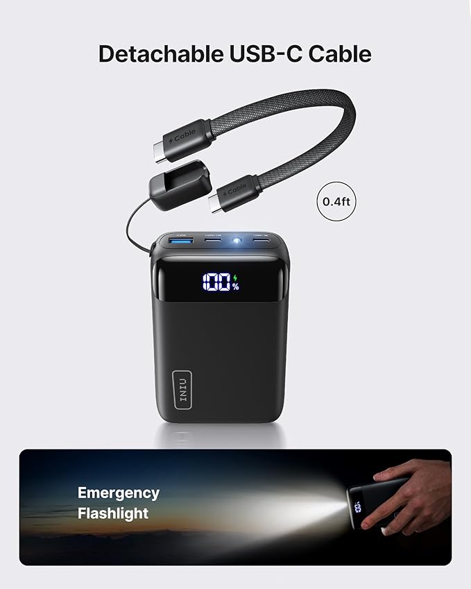 INIU Portable Charger, Smallest 20000mAh 22.5W Fast Charging Power Bank | USB-C Cable, Flight-Safe, Travel Essentials, Flashlight, Battery Pack for iPhone 17 Samsung Xiaomi Google, Mini Size - Image 6