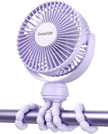 Gaiatop Mini Electric Fan with 360 Rotation, 5.5mm Gaps, Rechargeable Battery, 3 Speeds, Purple | 360° Rotate Flexible Tripod, Battery Operated Detachable, Cooling for Car Seat Crib Treadmill Travel Purple by GAIATOP