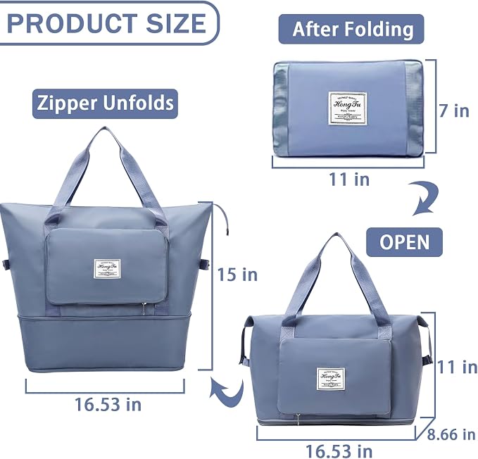 INVODA Women's Weekender Overnight Carry-On Sports Tote Gym Bag - Image 2