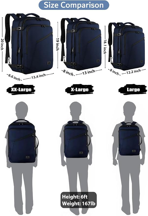 MATEIN Backpack for Travel, 27L Waterproof Carry on Backpack for Men Women | Fit Overhead Bin, Convertible Work Daypack with 2 Handles, Hiking Daypack for Outedoor Sport, Anti- Theft, Travel Gifts - Image 4