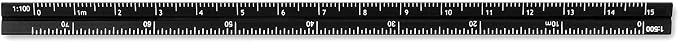 Alumicolor Aluminum Combination Architect/Engineer Pocket Drafting Scale, 6IN, Black - Image 4
