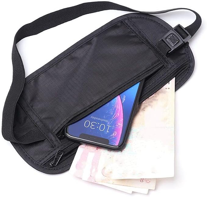 2 Pack Travel Money Belt Waist Wallet, Slim RFID Blocking Passport Holder, Invisible Belt Bag Fanny Pack for Men Women - Image 4
