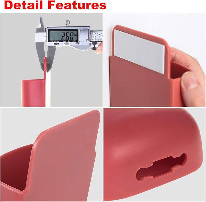 3 Pcs Remote Control Holder, Wall Mount Pen Holder Hole-Free Self Adhesive Phone Charging Organizer Pencil Storage Containers for Home Office School Supply Orgaizer ​(Blue - Image 4