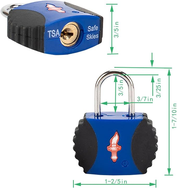 Safe Skies 4-Pack 4-Color Family TSA Travel Key Lock | 4 Colors for Family (Pink/Blue/Purple/Green) | Keyed Alike | 2 Keys/Lock | TSA Safe Skies Approved | 90-Day Warranty - Image 2