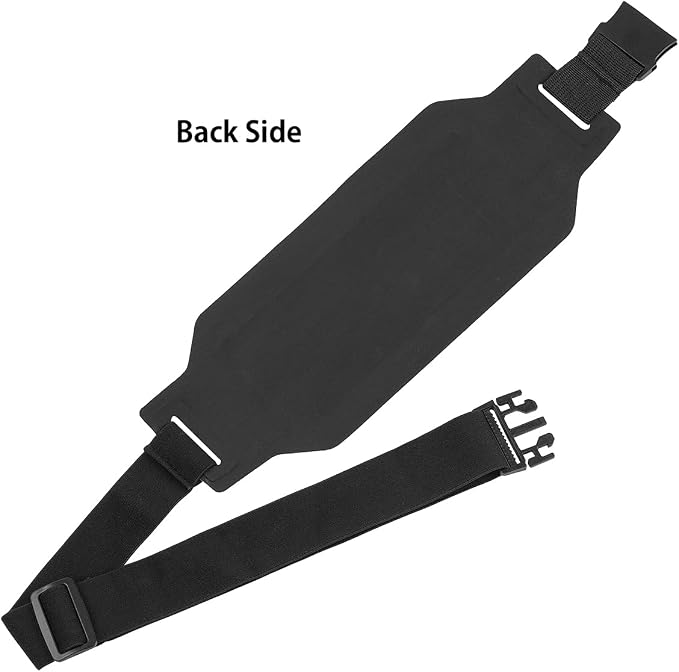 Running belt,Slim Running Waist Fanny Pack Runner Exercise Phone Belt Hip Pouch Bag for Women Men iphone Samsung (Black Grey) - Image 6
