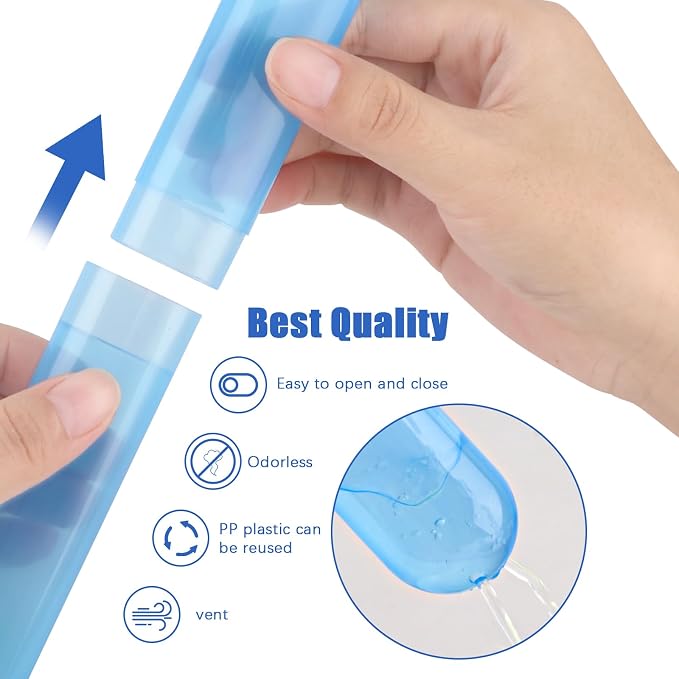Hooqict 4 Pack Toothbrush Cases Travel Toothbrush Holder Portable Toothbrush Container Plastic Protector Cover Case for Traveling, Camping, Home, School, Business - Image 6