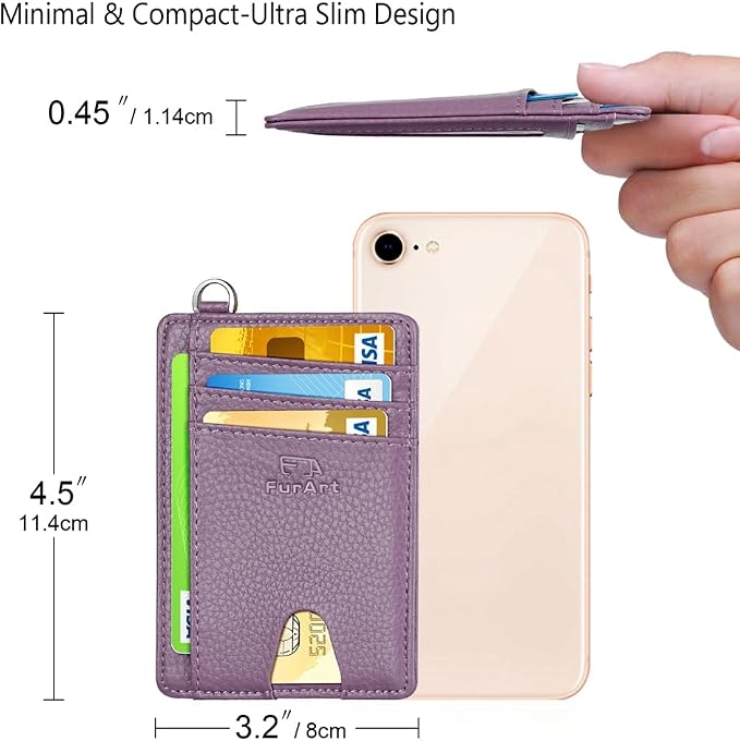 FurArt Slim Minimalist Wallet RFID Credit Card Holder for Men | slim minimalist compact rfid id window thin - Image 7