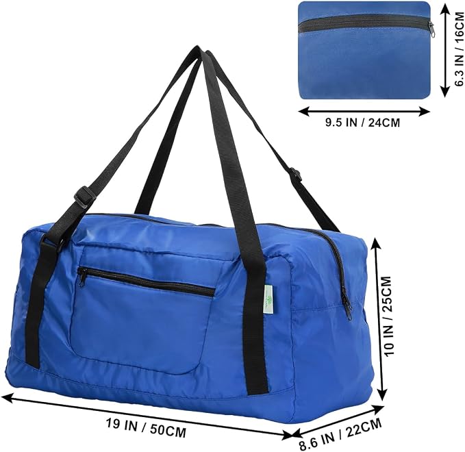 HOLYLUCK Foldable Travel Duffel Bag For Women & Men Luggage Great for Gym (Blue) - Image 2