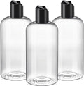 3Pcs 8 oz Clear Plastic Refillable Travel Bottles with Black Disc Top Caps | Squeeze Empty Shampoo Bottles, For Shampoo and Conditioner, For Lotions, Body Soap Cream, Cosmetic Containers by DPLASKA