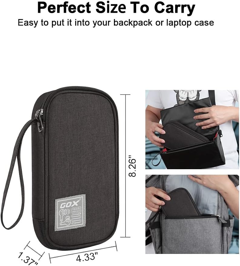 GOX Tech Pouch Accessories Case Organizer for Travel Small Electronics Bag | Cord Organizer for Travel, Electronics travel Organizer Travel Case, Mouse and Charger Pouch - Image 6
