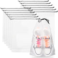 Teskyer Shoe Bags for Travel, Waterproof Drawstring Shoe Bags, 12 Pack | 15.7" x 11.8" Fits Most Shoes, Reusable PE Material, Tear-resistant Design, Travel Essentials for Organized Packing by TESKYER
