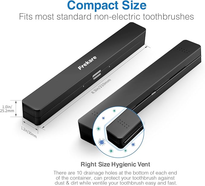 Frekare Toothbrush Case Aluminum, Travel Toothbrush Holder Kit Portable | 4 Pack Manual Toothbrush Travel Case for Bathroom, Camping, Business Trip, School Toothbrush Organizer - Image 2