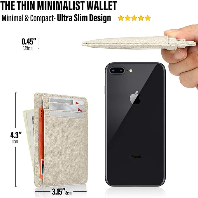 GH GOLD HORSE Slim RFID Blocking Card Holder Minimalist Leather Front Pocket Wallet for Women | Slim - Image 6