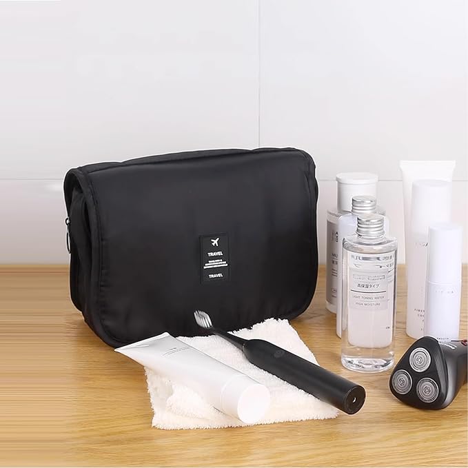 Travel Toiletry Bag for Women, Hanging Toiletry Bag with Multi-Pockets, Toiletry Bag for Traveling Easy Clean, Travel Organizer Black - Image 6