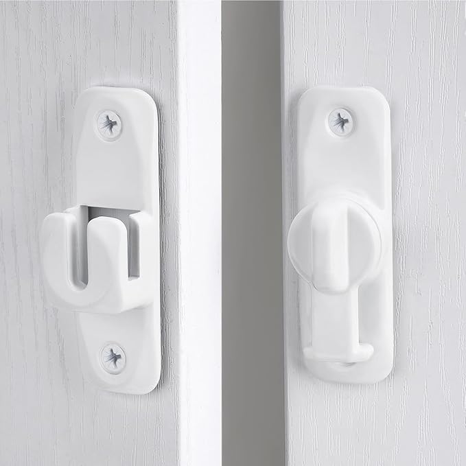 3 Pcs White 90/180 Degree Sliding Door Latches,Right Angle Door Lock | Zinc Alloy Flip Latch,Barn Door Latch,Cabinet Lock,for bedroom,cabinet,drawer,Gardens,Wine Cabinet,garage,window,Pet Cage - Image 6