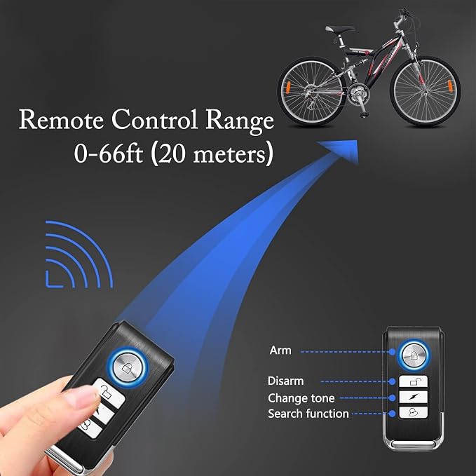 Wireless 113dB Bicycle Alarm with Remote 2Pack | Bike Alarm System Anti Theft,IP65 Waterproof,Vibration Motion Sensor,for Motorcycle,Scooter,Moped,Tricycle,Mobility - Image 4