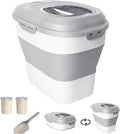20-50 Lbs Airtight Food Storage Container Wheels,Collapsible Rice Container | Flour Storage Container with Double Airtight Seal,Rice Storage Container with Magnetic Lid,Keep Fresh for Pet Food,Rice,Flour by DDMOMMYCOLLAPSIBLEFOODSTORAGECONTAINERFAMILY