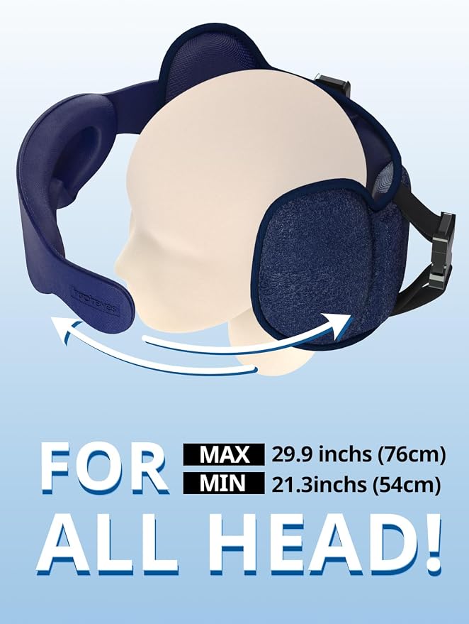 Travel Pillow fit Various Heights, Aiplane Sleep Stable Support | Seat Strap System, 360° Headrest Airplane Pillow for Long Flight, Stop Bobblehead, 3D Eye Mask, Travel Essential, Royal Blue - Image 4