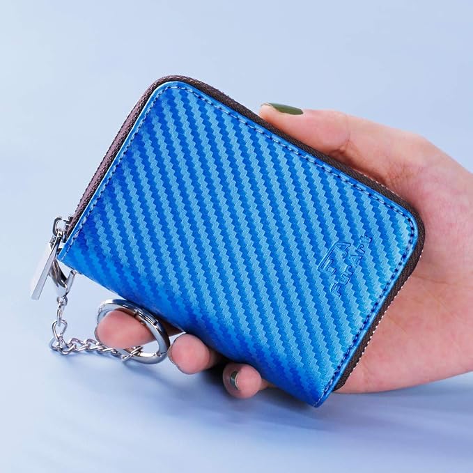 FurArt Zipper Wallet Women RFID Credit Card Holder keychain Wallet | ID Window RFID Blocking Compact Small business 15/16 slots - Image 4
