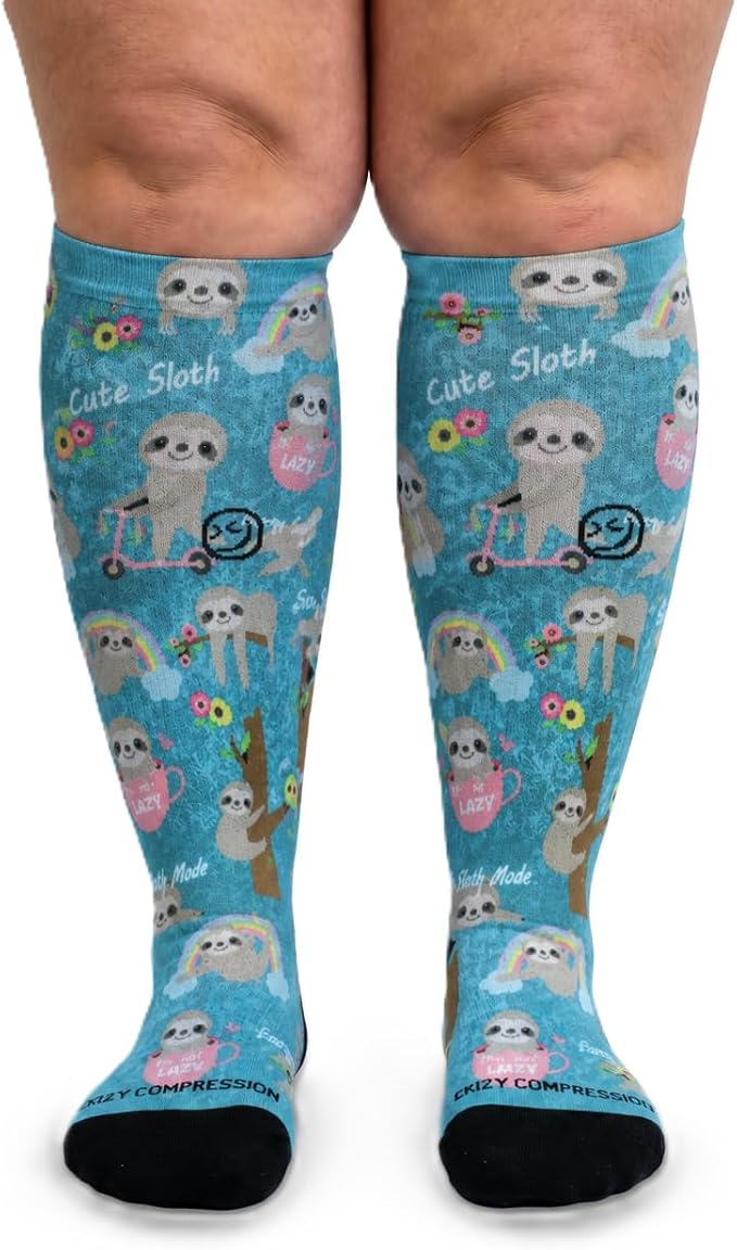 Crazy Compression Socks, Comfortable Support Socks for Recovery, Travel, Hiking, and Long-Hour Comfort w/Fun Designs by CrazyCompression