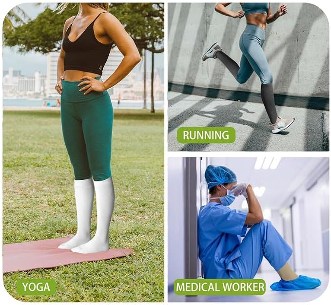 LEVSOX Viscose Made from Bamboo Compression Socks for Pregnant Women 20-30 mmHg Knee High Cute Mens Supports Socks for Travel - Image 7