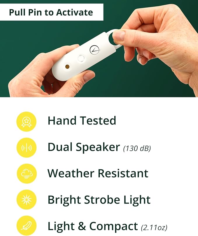 Vantamo Personal Alarm for Self Defense with Low Battery Notice, Strobe Light & Extra Loud 130 dB Double Speakers Safety Keychain Set for Women, Rechargeable Panic Button for Womens Self Defense - Image 6