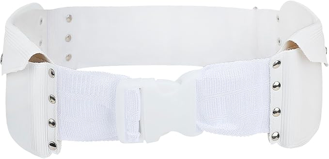 Ihram Belt for Men Hajj Umrah Adjustable Hajj Belt with Front Pockets PU Ihram Money Belt Waist Packs Anti Theft for Hajj Umrah, Fits Up to 50” Waist, White by BXT