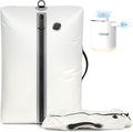 BAGAIL TPU Vacuum Bag for Travel, Reusable Compression Bag with IPX8 Waterproof Zipper, Save Space for Suitcase, Backpack and Carry on (Cream, Large, With Pump) by BAGAIL