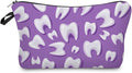Livel lhood Purple Cartoon Teeth Small Makeup Zipper Bag | Purple Cartoon Teeth Printed Cosmetic Organizer Pouch, Purple Cartoon Teeth Gift for Women by Livel+lhood
