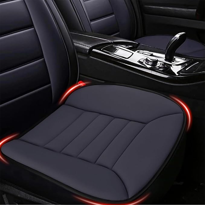 2PCS Car Seat Cushion Pad 1.2" Thick Comfort Seat Protector for Car Driver Seat Office Chair Home Use Memory Foam Seat Cushion with Non Slip Bottom, 20'' x 18.5'', Dark Gray by MYFAMIREA