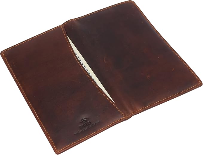 Marshal Bifold Leather RFID Blocking Wallet For Men & Women | Genuine Leather Holder With 19 Slots, 2 Bill Compartments & ID Window | For Credit/Debit Cards, Money & More (Cazoro Brown) - Image 6