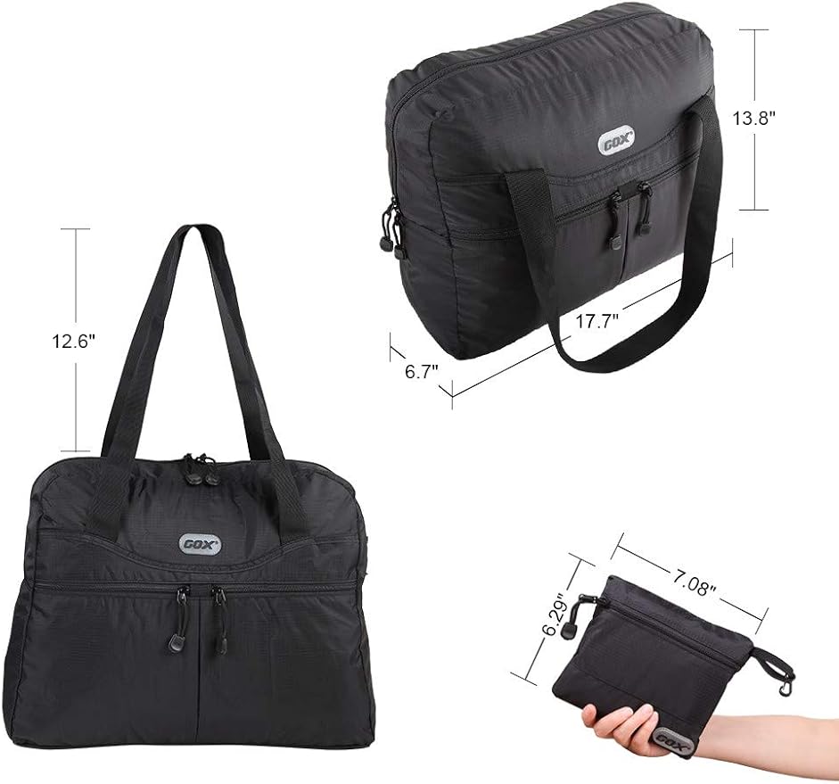 Packable Tote Bag Extra Small Duffel Bag Carry On Under Seat 20L Foldable | Nylon Packable Bag Travel Light Mens Personal Item Travel Bag Airplane Purse Carry On Bag for Women to Stand On Suitcase - Image 3