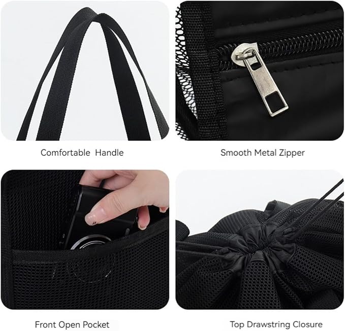 Mesh Beach Bag tote for women men cruise travel essentials swim pool towel bag for family vacation foldable must haves | foldable - Image 5