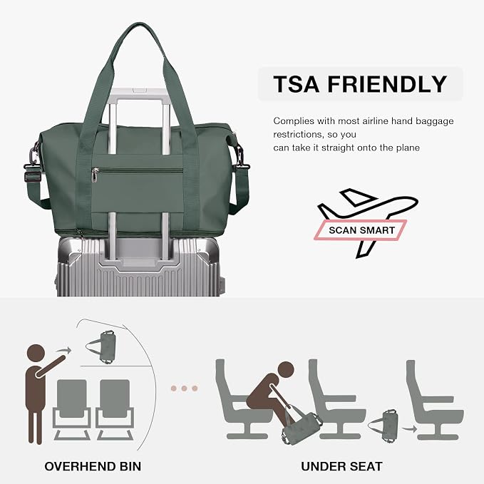 Travel Duffel Bag, Sports Tote Gym Bag, Shoulder Weekender Overnight Bag for Women - Image 3